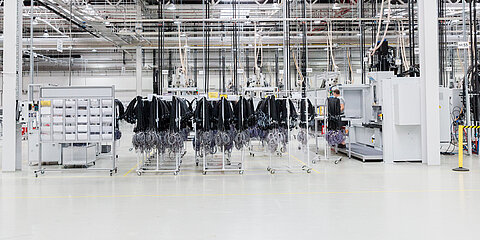 Production hall of wire harnesses in Poland