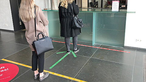 Coroplast Smart Distancing Tape for controlling customer flows