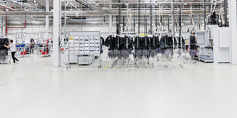 Production hall of wire harnesses in Poland