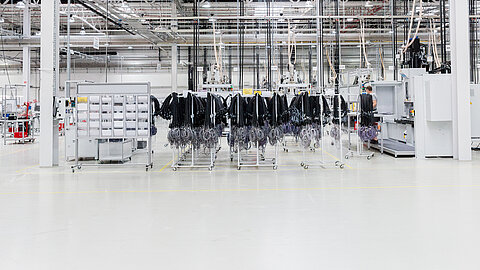 Production hall of wire harnesses in Poland
