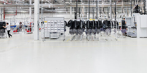 Production hall of wire harnesses in Poland