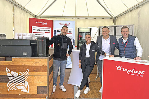 Recruiting team at the Coroplast Group pavilion at the Bergische Expo 2023