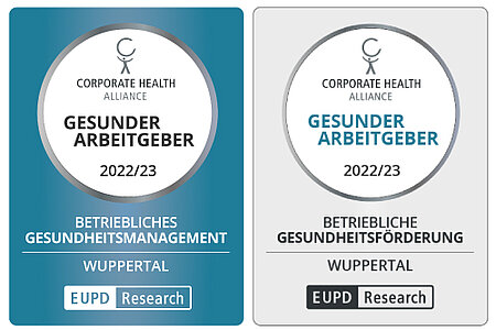Die beiden Siegel für Betriebliche Gesundheitsförderung und Betriebliches Gesundheitsmanagement
