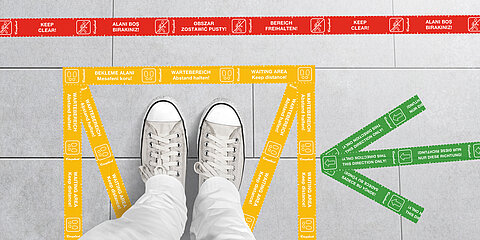 Smart Distancing Tape for floor markings